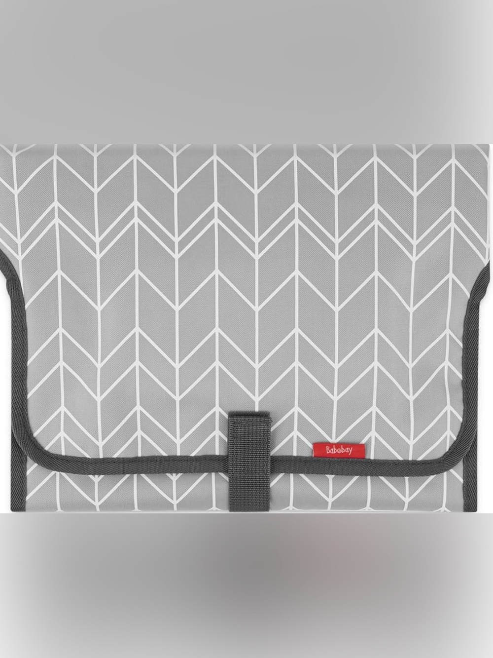 Bababy Gray Chevron Foldover changing pad.